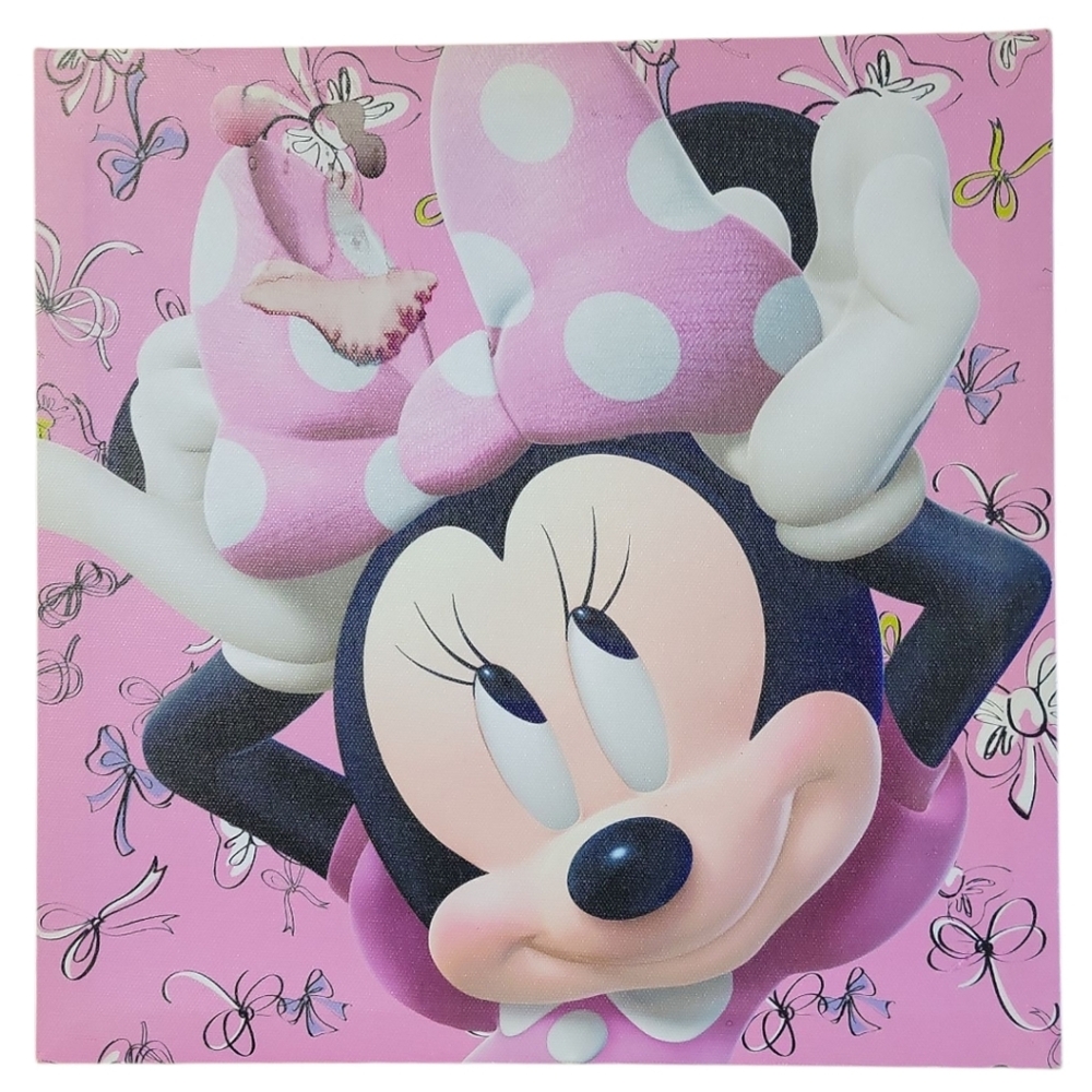 Vtg 2014 Disney’s Minnie Mouse Wall Art Canvas Nursery Baby Shower Girls Room